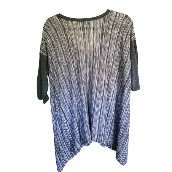 Splendid Oversized V-neck Tunic Tshirt Large Heathered Gray Grunge Emo Goth - Picture 6 of 6